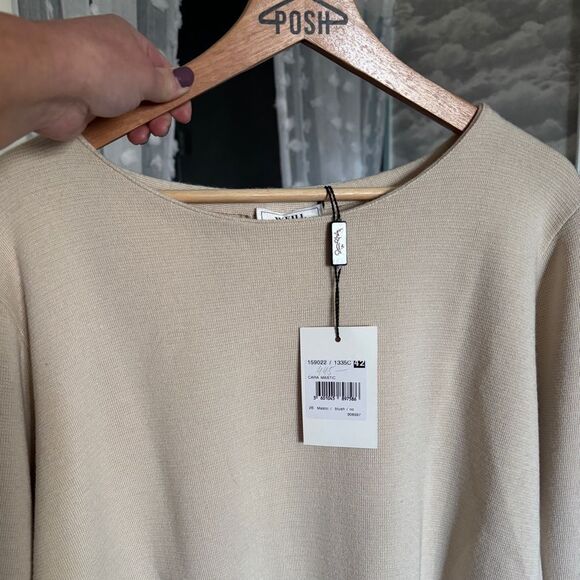 NWT WEILL cream colored long sleeve tunic sweater sz 10 - Picture 9 of 9